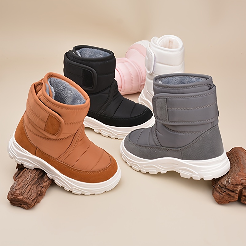 Zapatos informales antideslizantes para niños, botas de nieve de piel  cálida, zapatillas de invierno para niños