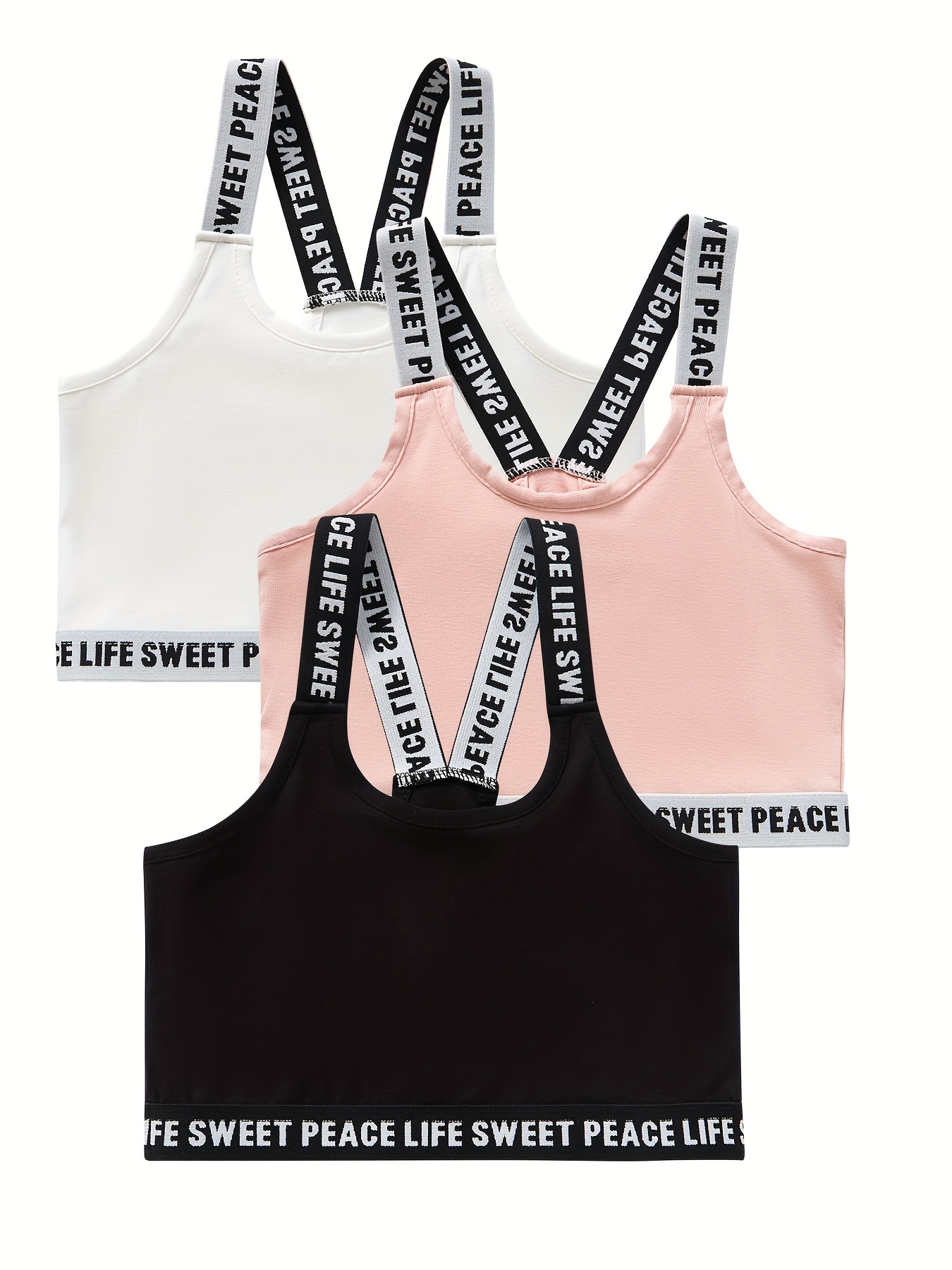 Girls Activewear Letter Color Block Stitching Sports Tank - Temu