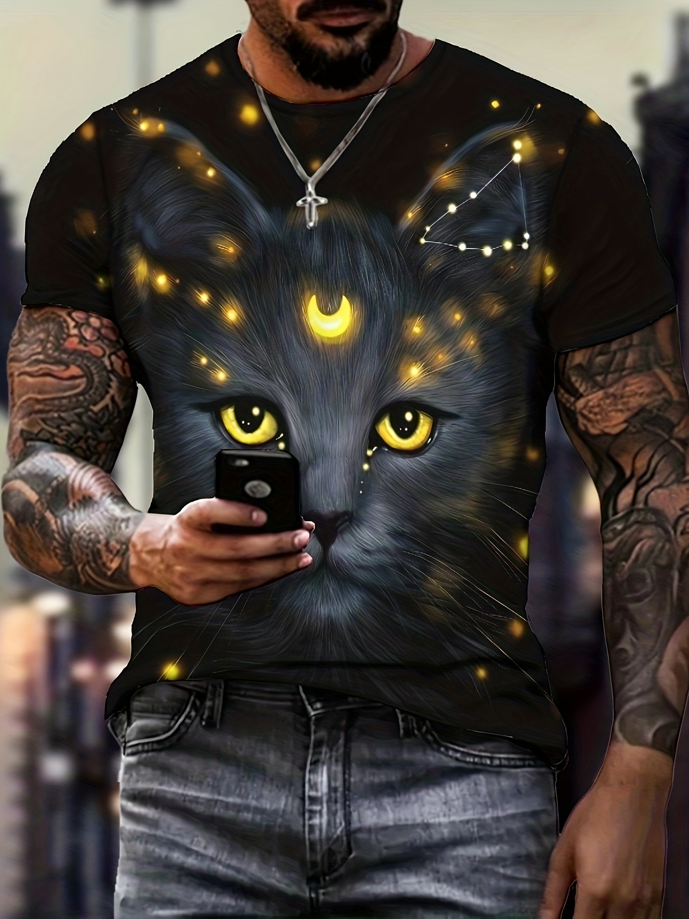 Black cat cheap t shirt