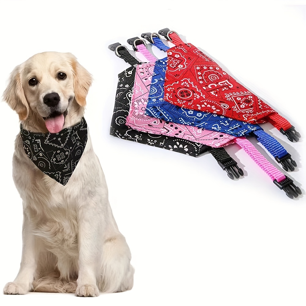 8 bandanas reversibles para perros con estampado de flores diseño
