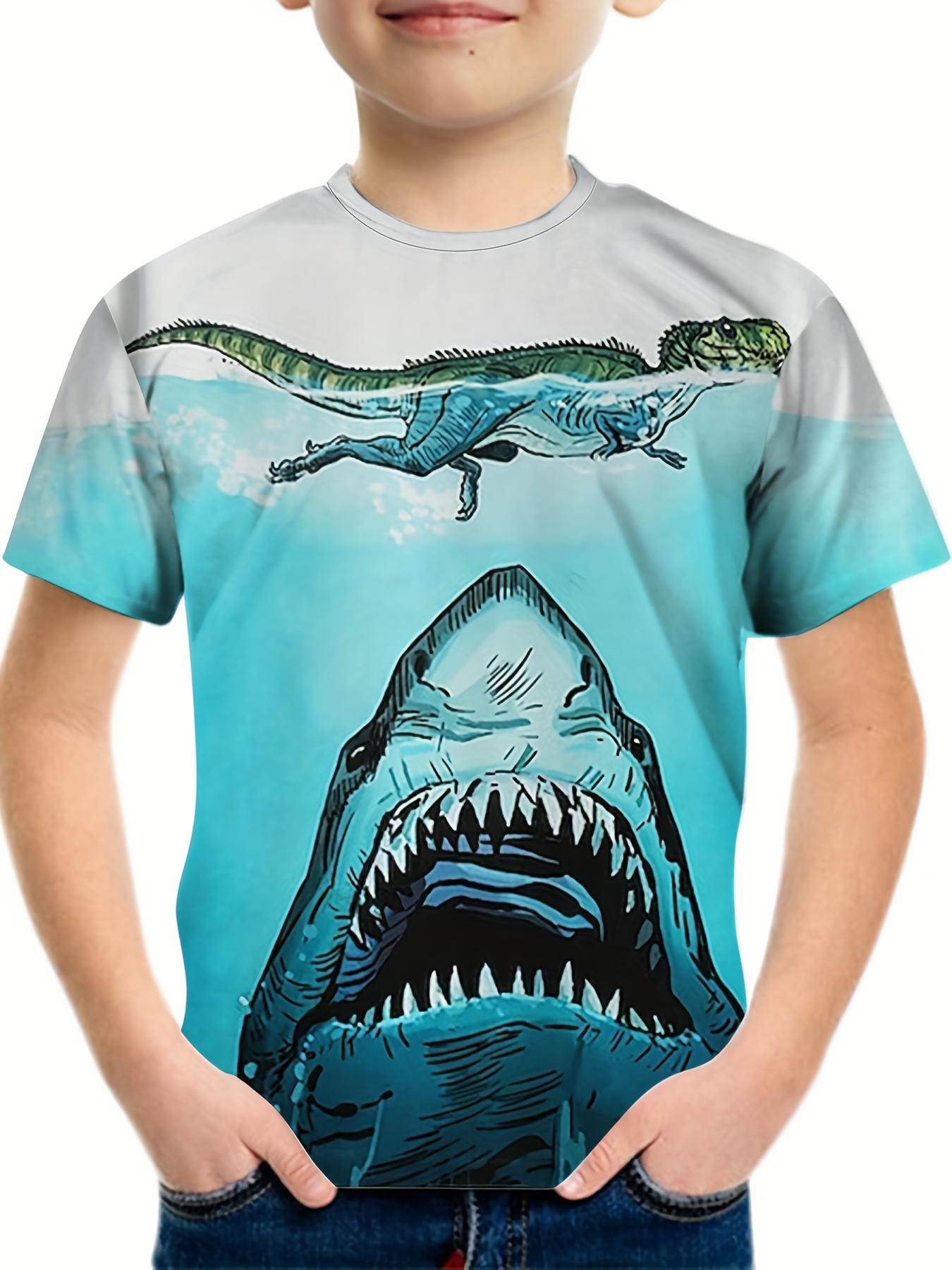 Unisex Shark Watercolor T-shirt: Trendy, Comfy & Breathable 3d