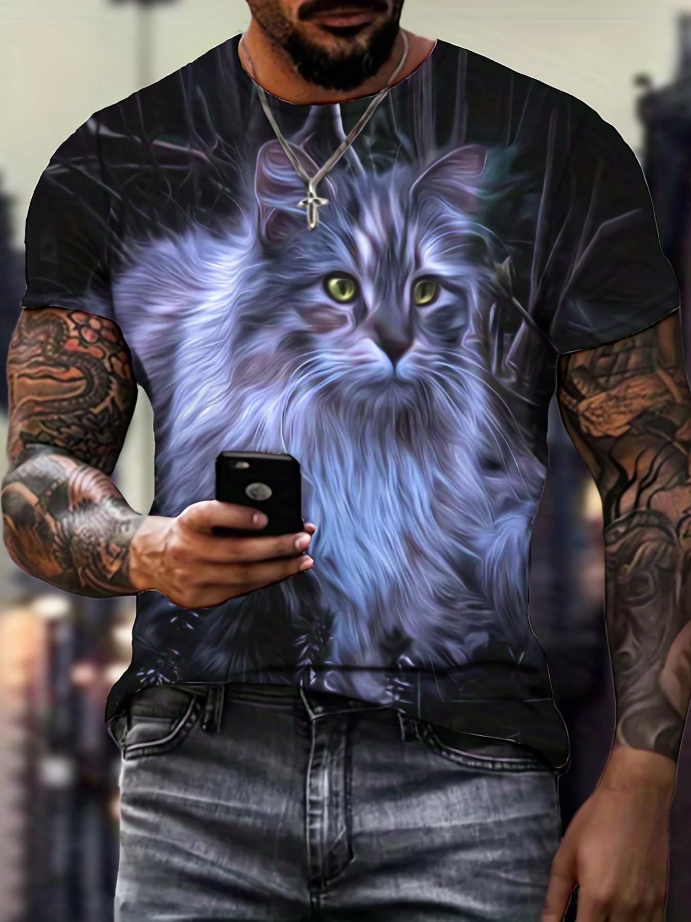 Mens 2024 cat shirt