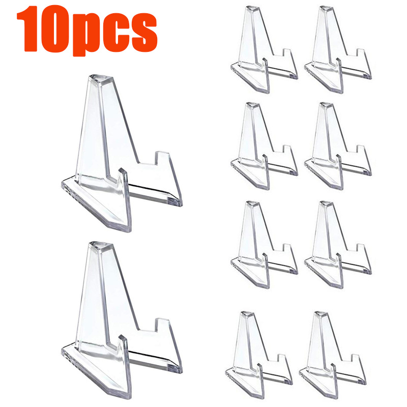 10 Clear 1-1/2 Display Stands Small Easels for displaying