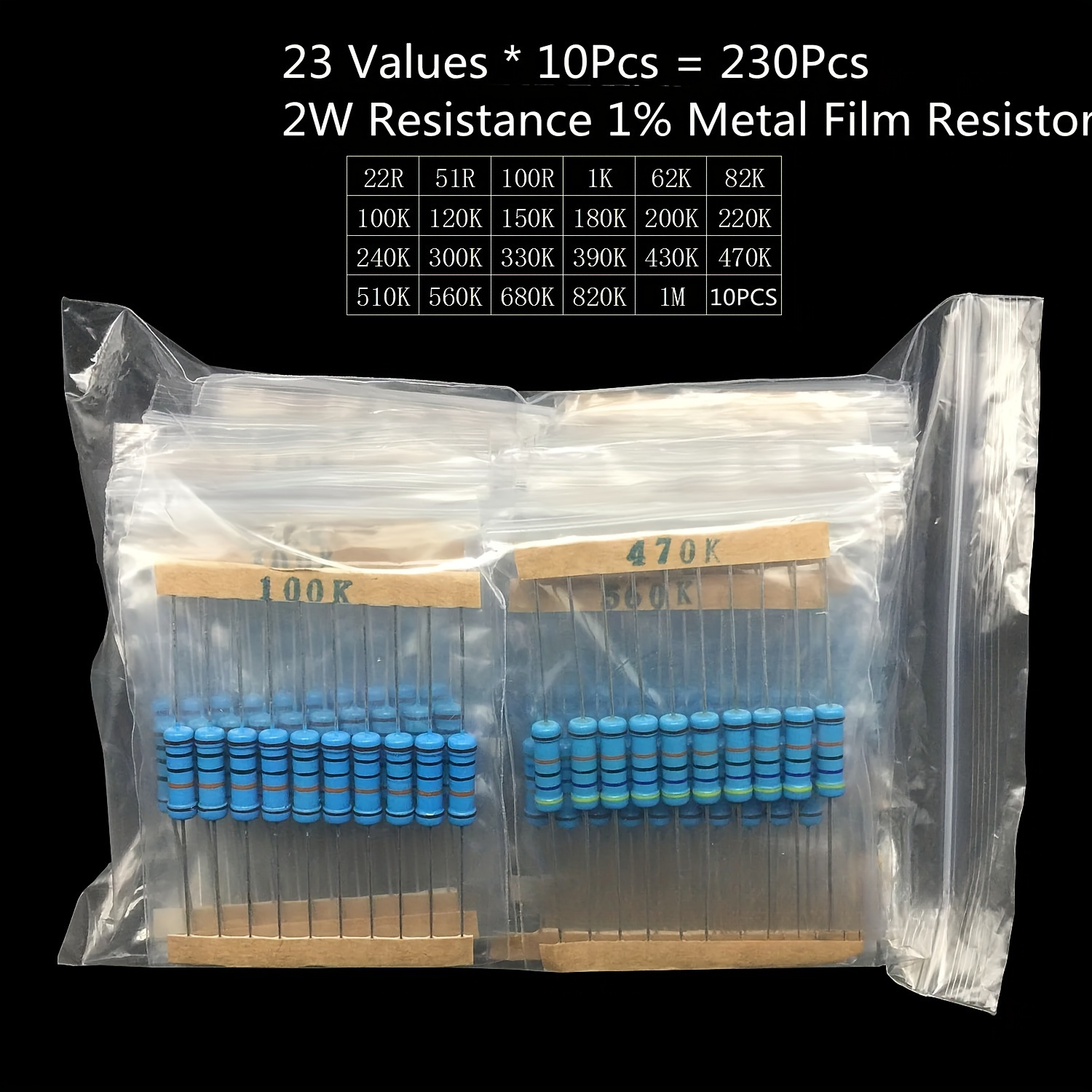 Carbon Film Resistor Set 5% Color Ring Resistance 1k~820k - Temu