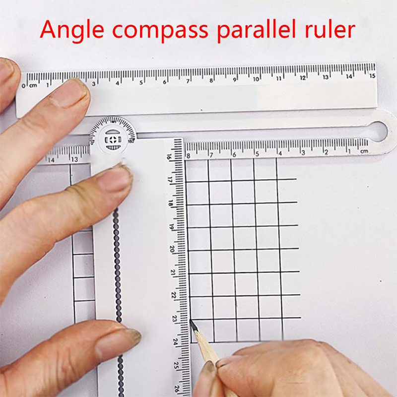 1 Set of Portable Kids Ruler Wear-resistant Geometry Protractor School  Triangle Ruler (Random Color)