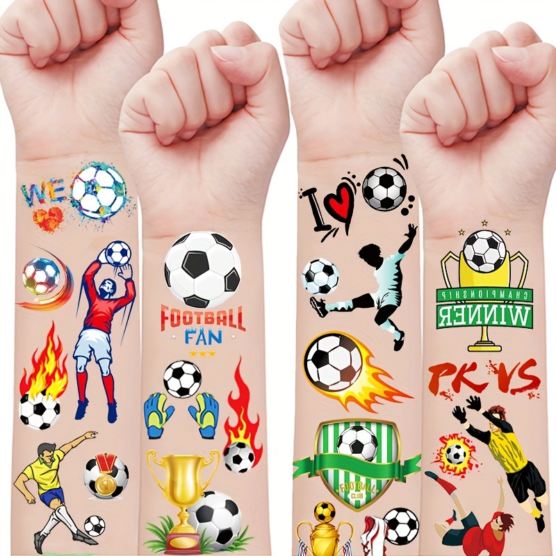 15 Sheets Football Temporary Stickers Kids Football Face Stickers Football  Under Eye Sticker Face Paint for Football Game Party Decoration Favor