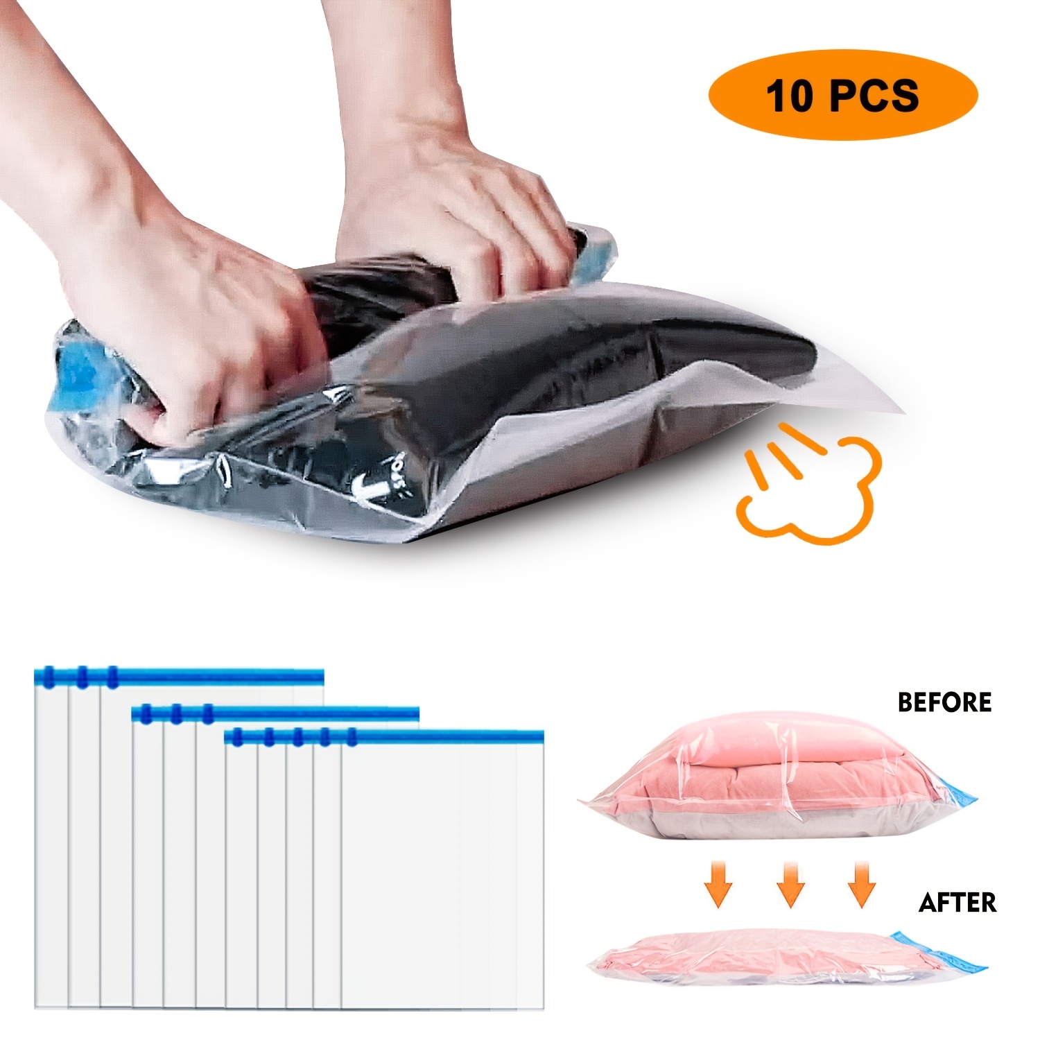 20pcs Reusable Plastic Ziplock Hospital Bags Maternity Essentials Travel  Clothes Seal Storage Bag Shoe Pouch Luggage Organiser Vacuum Frosted