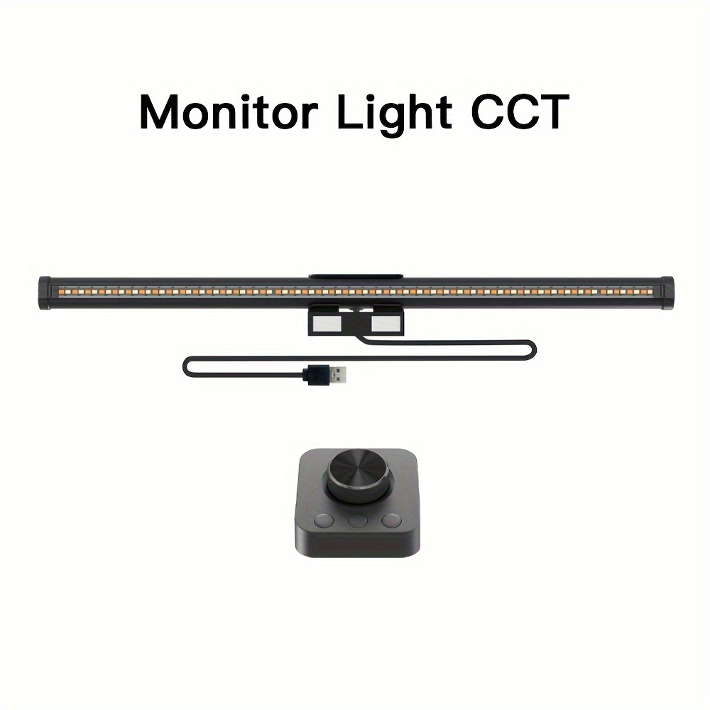 Quntis Luz de monitor RGB de retroiluminación, cuidado de los ojos, barra  de luz para computadora de doble luz, lámpara de escritorio para juegos