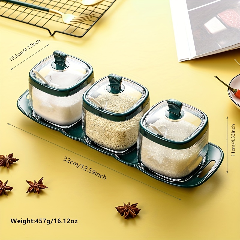 3/4 compartment Seasoning Jar And Condiment Container Set - Temu