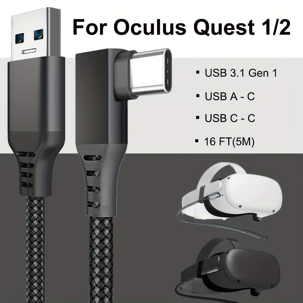 16ft Link Cable & 3ft Signal Booster for Oculus Quest 2/3 Type C-A Charging  Cord