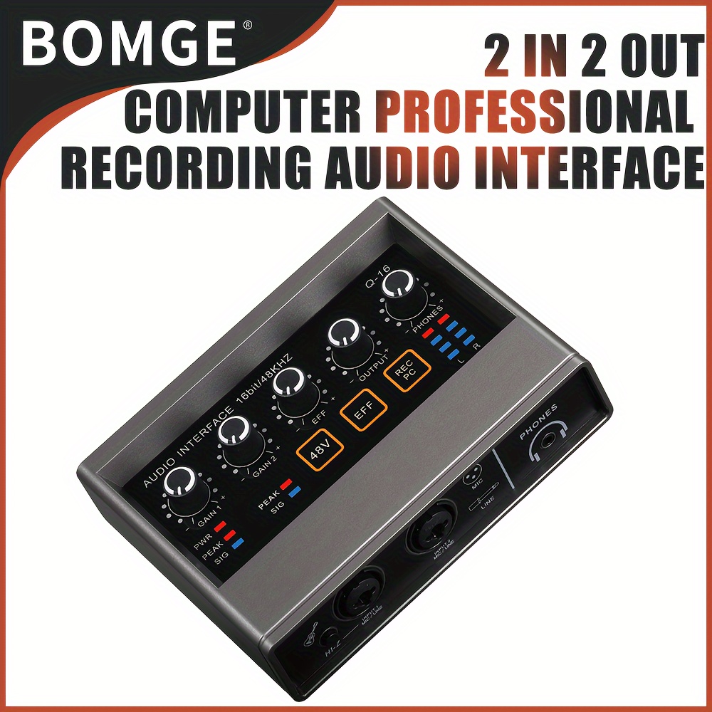 Carte Son Bluetooth V9, Carte de mixage Audio Bluetooth avec 16 Effets,  mélangeur Audio pour la Diffusion de Chant d'enregistrement de Musique