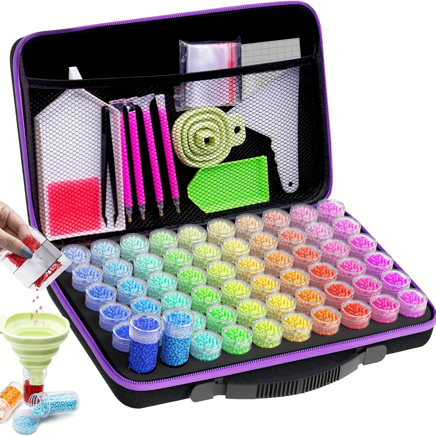 5D Diamond Painting Kit Completo con Strumenti, 4 Pezzi Diamond Painting  Kit di Pittura Diamante Fai