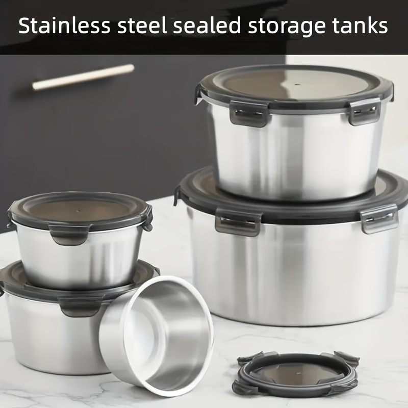 Stainless Steel Food Preservation Box With Sealed Lid, Double Ear