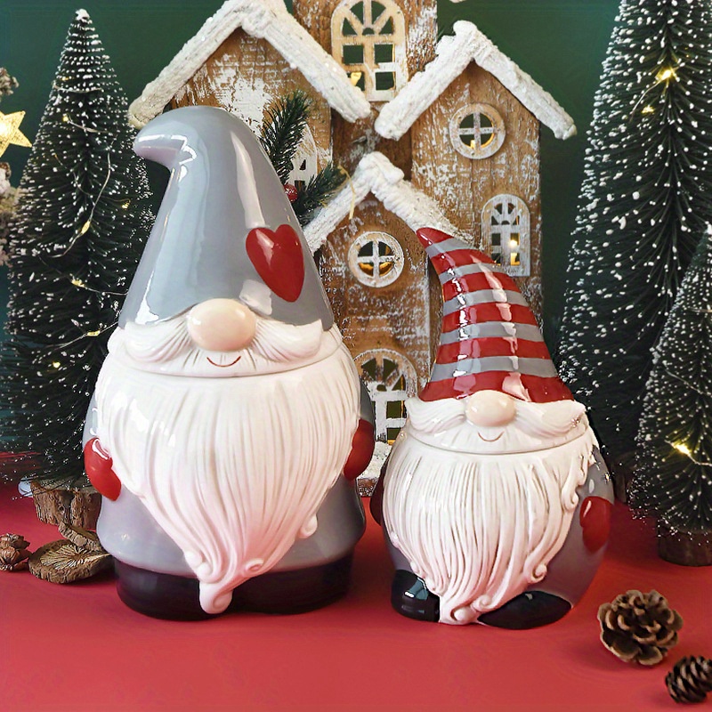 DYXMY Christmas Tree Collection Santa in Sleigh Cookie Jar, 13.25 Inch Christmas  Cookie Jars made of Fine Dolomite, Candy Jars for Kitchen Counter with Lid, Christmas Cookie Containers