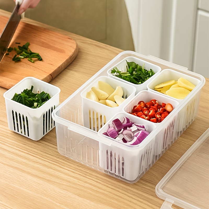 Contenedores de alimentos reutilizables de 4 compartimentos sin BPA (4  Pack)