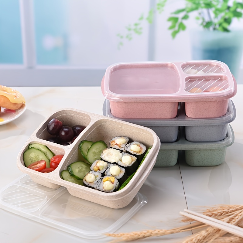 Divider Bento Box With Fruit Forks Set, Four-compartment Nut Platter, Wheat  Straw Lunch Box With Fruit Fork, Fruit Storage Container, Salad Container,  Kitchen Accessaries - Temu