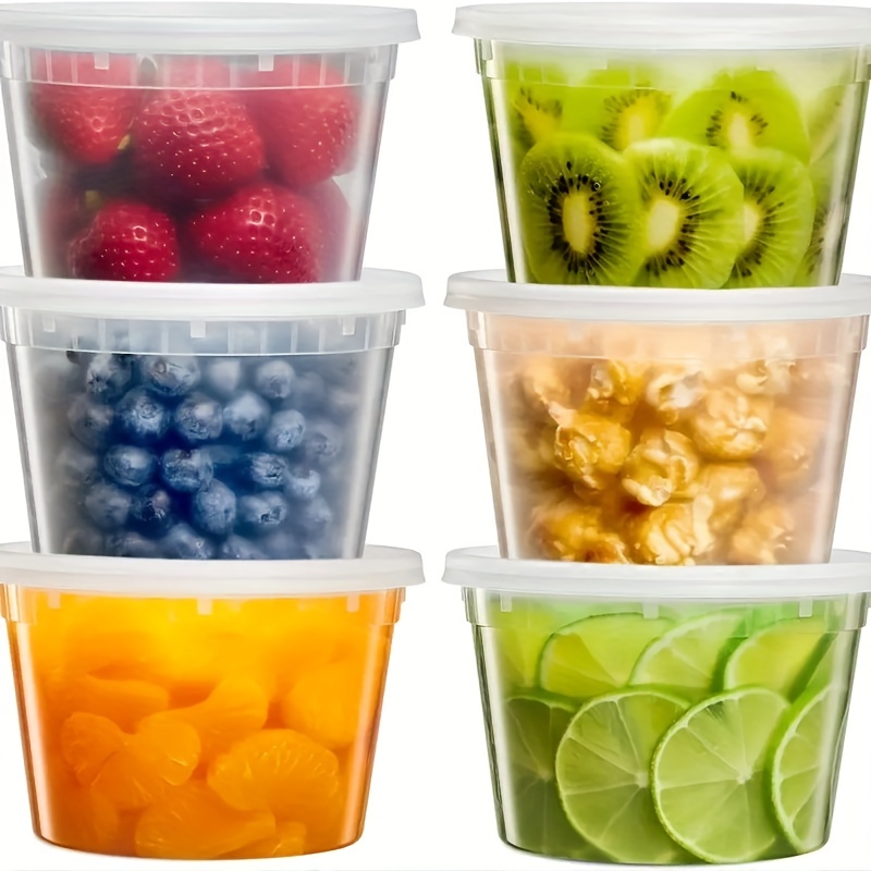 Disposable Food Round Plastic Container With Lid Reusable - Temu