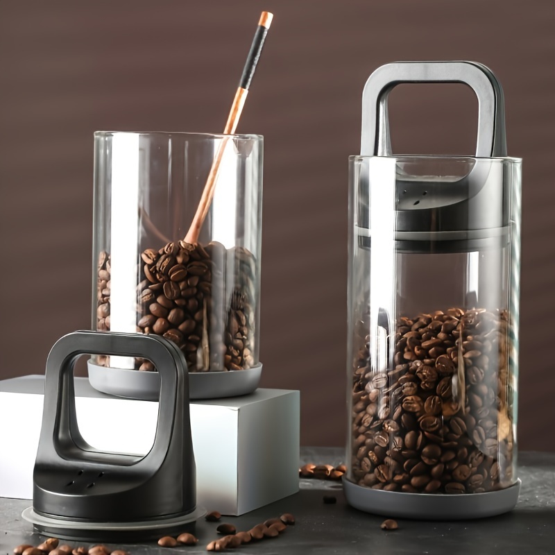 Recipiente de café sellado al vacío, recipiente de café grande hermético de  acero inoxidable, para granos enteros/café molido (dorado, 1.8 L)