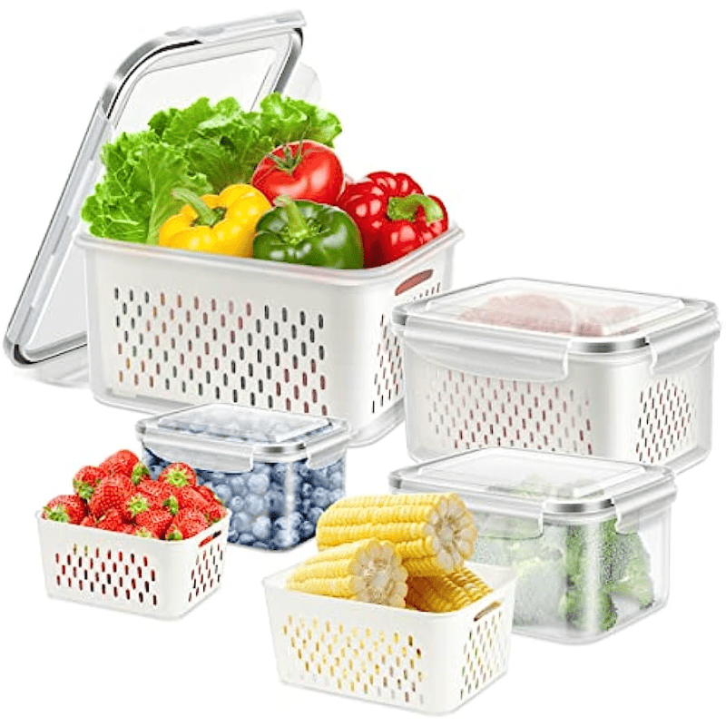 2023 Food Preservation Tray Keeping Fresh Food Cover Plastic Organizer Set  Reusable Refrigerator Fruit Storage Container Trays - AliExpress