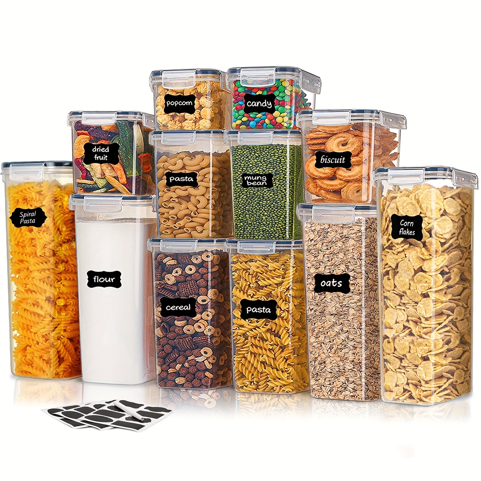 Vtopmart Cereal Storage Container Set, BPA Free Plastic Airtight Food  Containers 84.5 fl oz for Cereal, Snacks and Sugar, 4 Piece Set Dispensers  with
