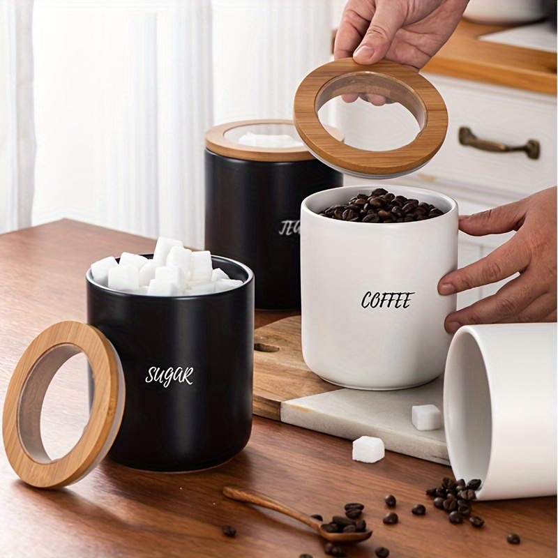 1 pcs Ceramic flour and sugar containers coffee canister kitchen storage containers  flour sugar canister set hand-painted food storage containers 5.5inch  storage containers for Ground Coffee, Flour, Tea, sugar containers, Coffee  Bean