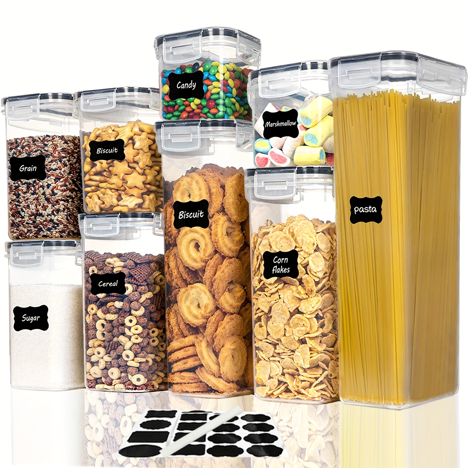 Storage Cans Set 3 Sizes For Grains, Snacks, Dried Fruits, Dog Food, Cat  Food, One-button Closure Storage Canister, M9195 - Temu