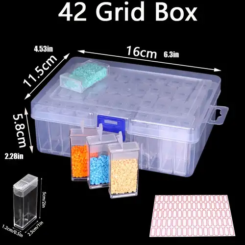 Upgraded Diamond Painting Storage Box, 60 Grids Beads Organizer