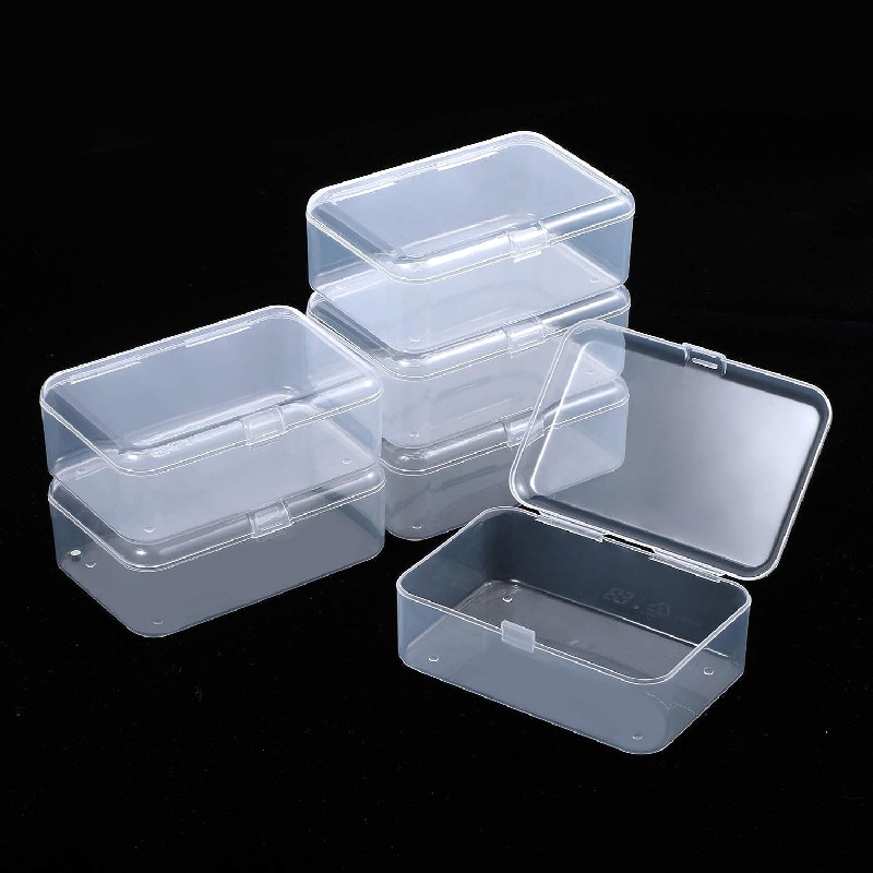 Wotermly 20 Pcs Small Plastic Boxes Mini Square Plastic Clear Storage  Containers Box with Hinged Lid for Organizing Tiny Items (Size A 20 Pcs)