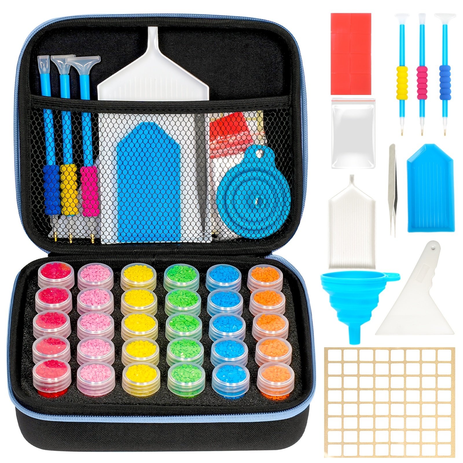 ARTDOT Diamond Painting Storage Containers, 30 Slots Diamond Painting Kits  Accessories and Tools Portable Diamond Painting Organizer Case for 5D