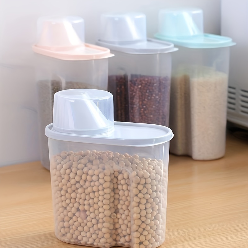 Food Pail Plastic Storage Tank with Measuring Cup Container Moisture Proof  Sealed Jar Pet Supplies Accessories 1.5/2 Liter - AliExpress