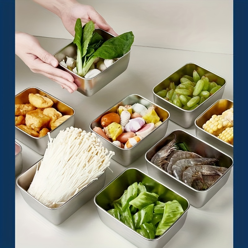 Rectangular Food Storage Containers For Fridge Stainless - Temu