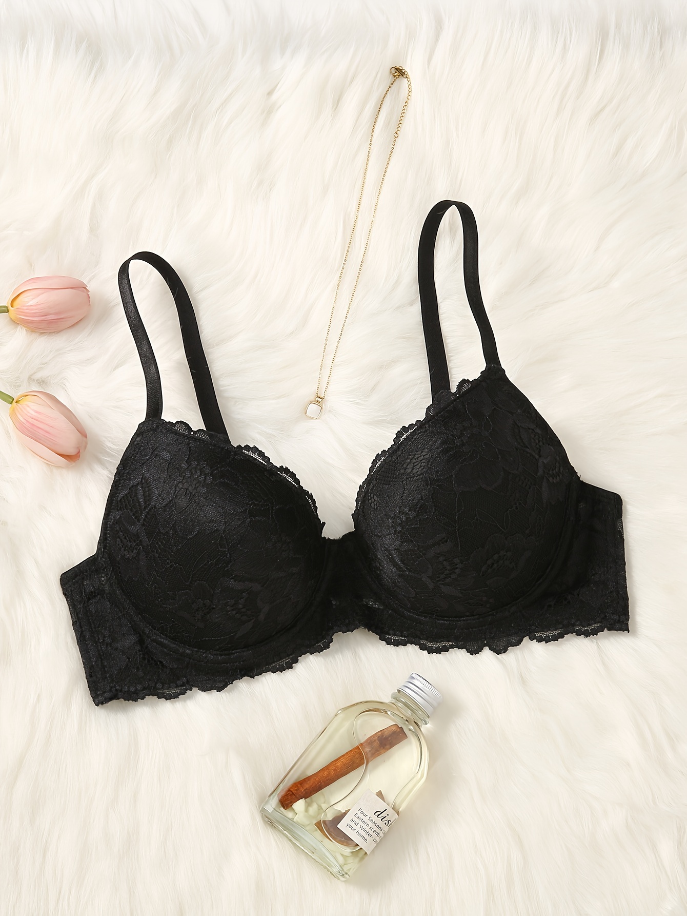 Women's Lace Triangle Cup Push Up Bra