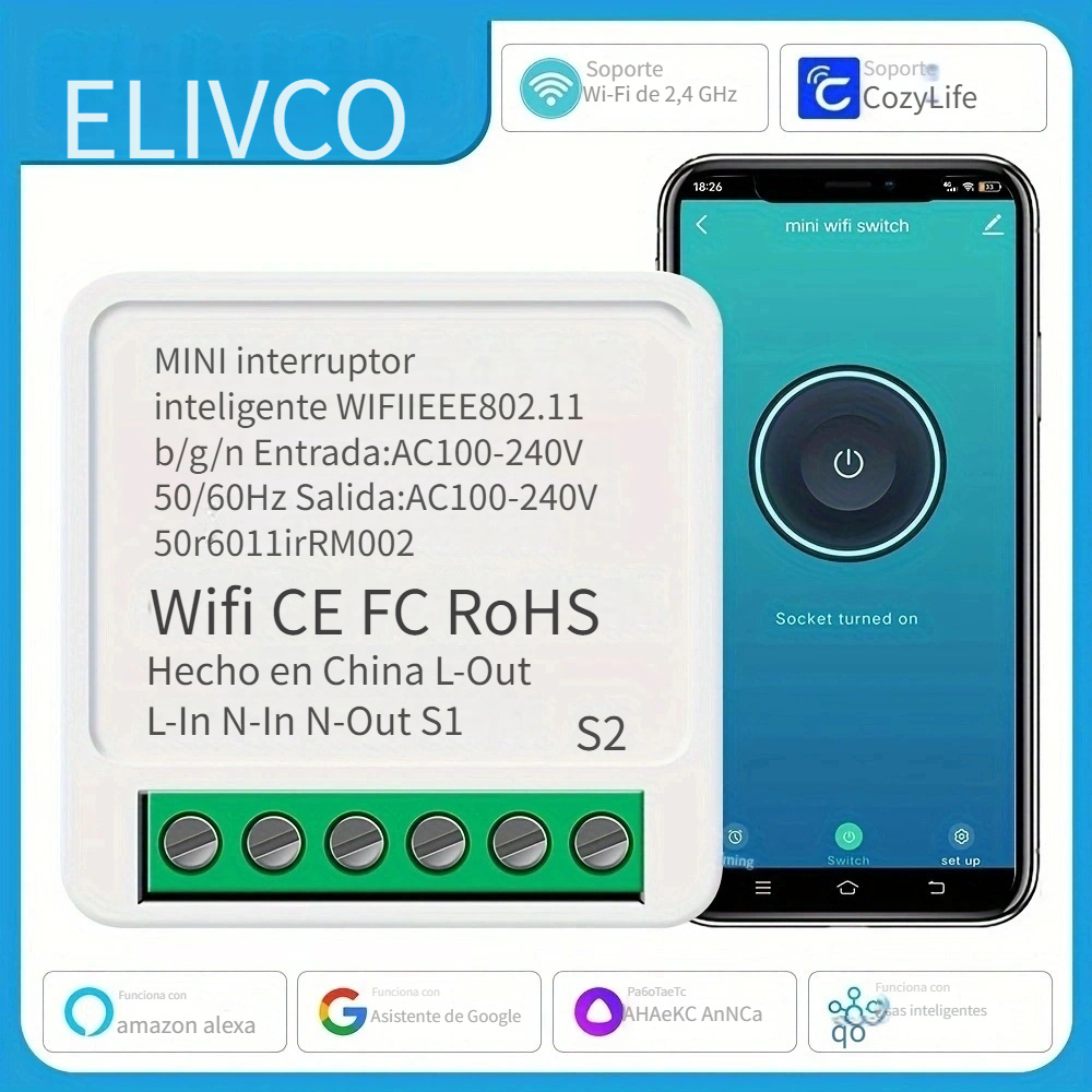 Enchufe Inteligente Alexa, Timer Sonoff Wifi G Home Celular