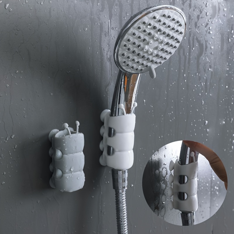 1/2PC Silicone Movable Shower Head Holder With Suction Cup Adjustable  Silicone Shower Head Holder Bathroom Hooks