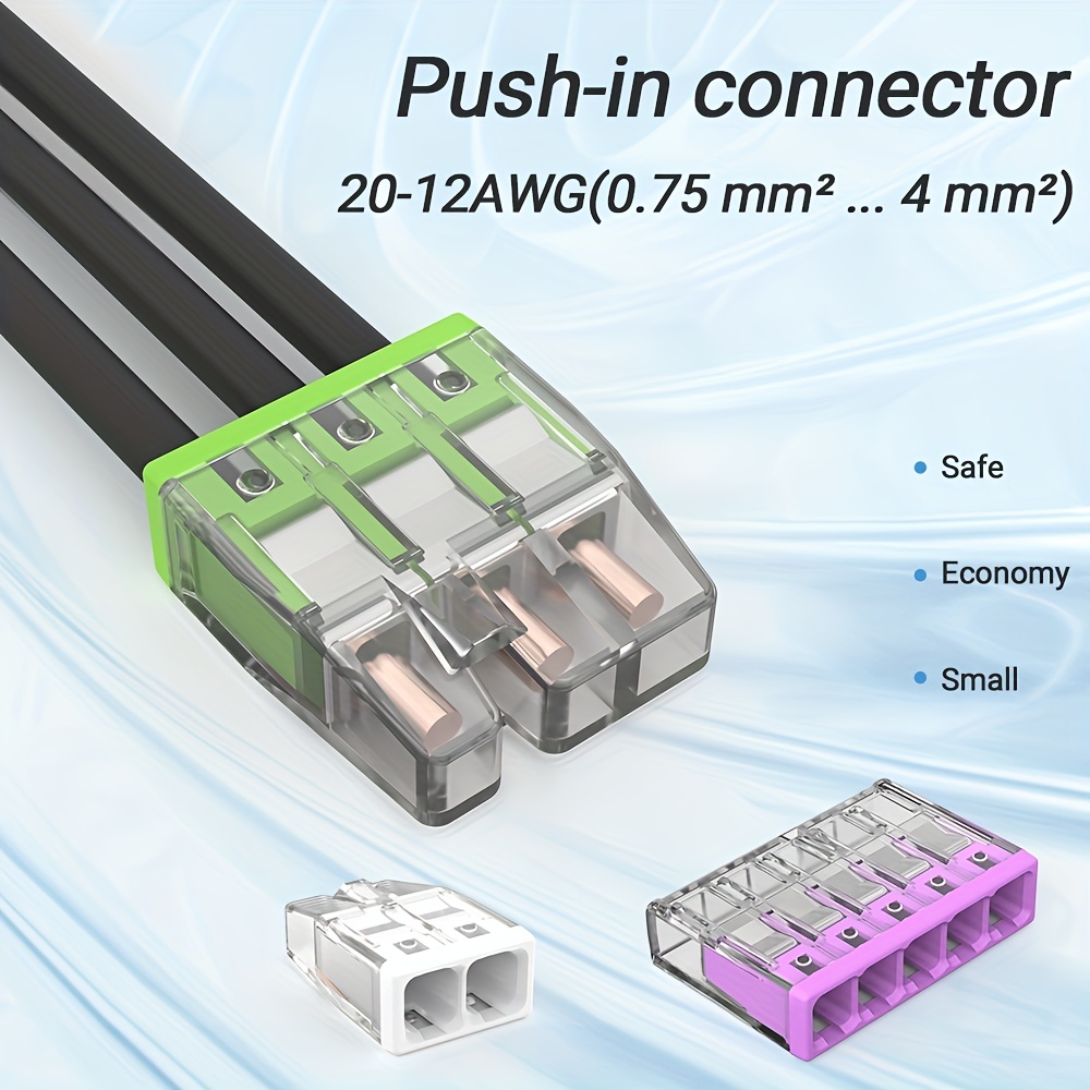 Conector de empalme de alambre, tuercas de 1 en 2 salidas, conector de  conductor de cable compacto 41A 450 V, conectores eléctricos para cables de
