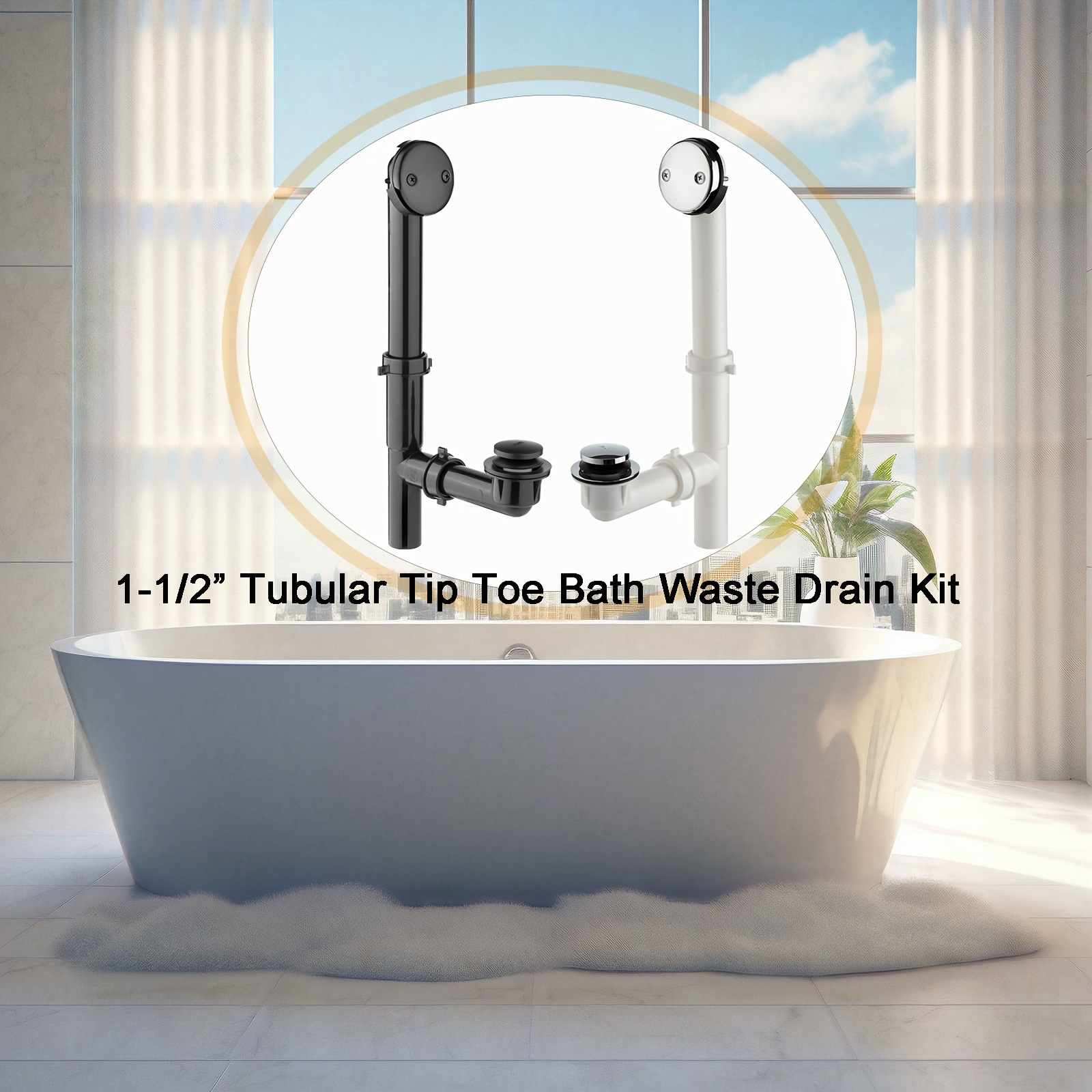 Kit de conversión de tapón de drenaje de bañera cromado, tapón universal de  drenaje de bañera con fácil de instalar, reemplaza la punta del pie y