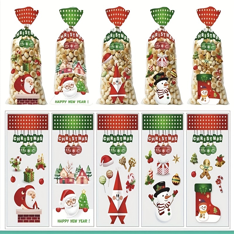 50pcs Christmas Party Candy Bags, Christmas Party Gift Bags