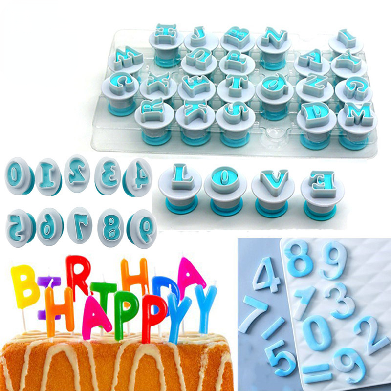 Fondant Alphabet Letter Cutters Plunger Cookie Stamp Numbers - Temu