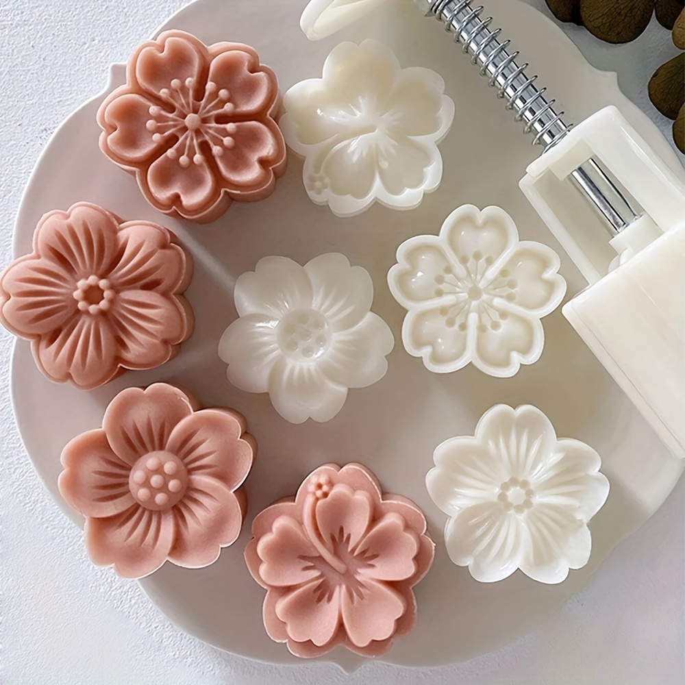 5PCS Flower Fondant Cake Molds Mini Flower Silicone Molds Rose
