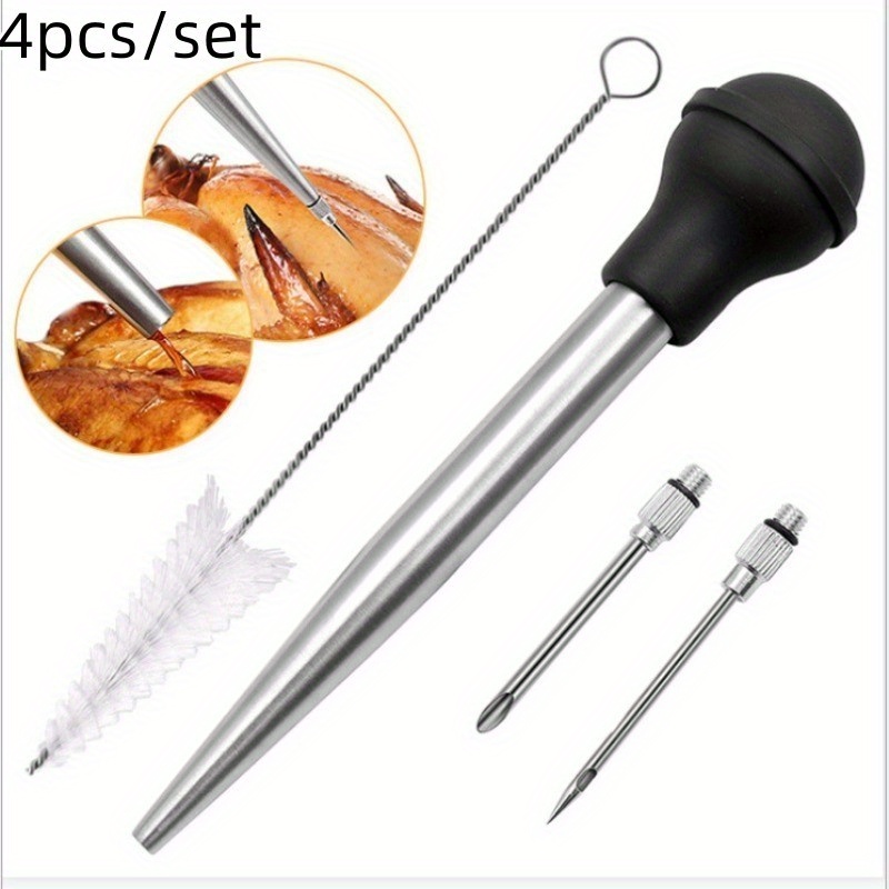 de acero inoxidable Baster de pavo jeringuilla para de cocina