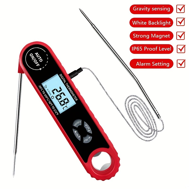 1pc Alarm Digital Fridge Freezer Thermometer With Strong Magnet And 1 5  Meters External Probe Back Refrigerator Freezer Thermometer - Home &  Kitchen - Temu