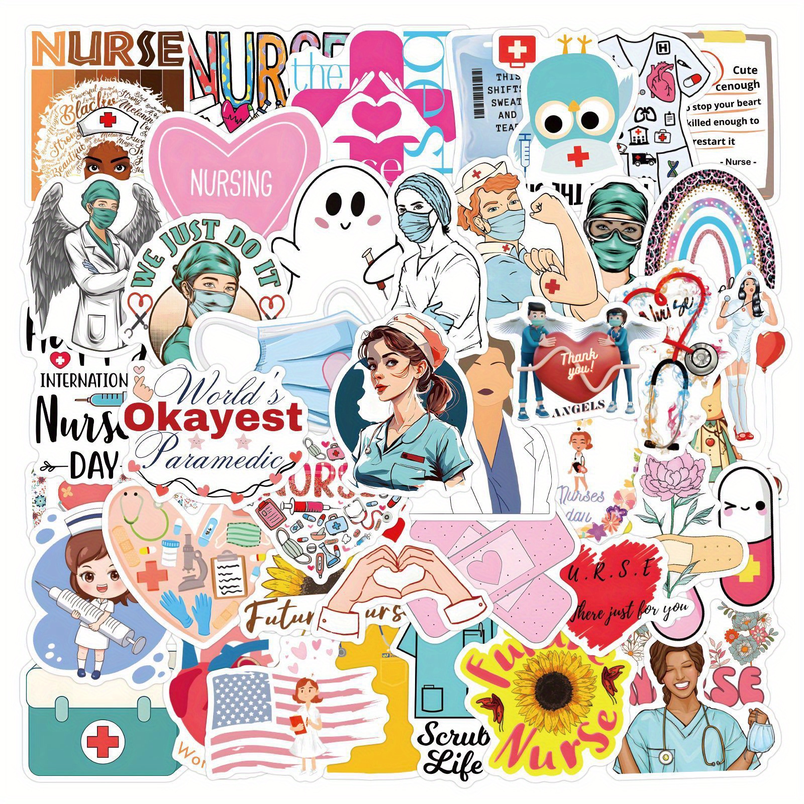 Cute Healthcare Stickers Nurse Stickers, Nurse Sticker Pack, Medical  Stickers, Healthcare Workers, Decorative Sticker, Waterproof Stickers 