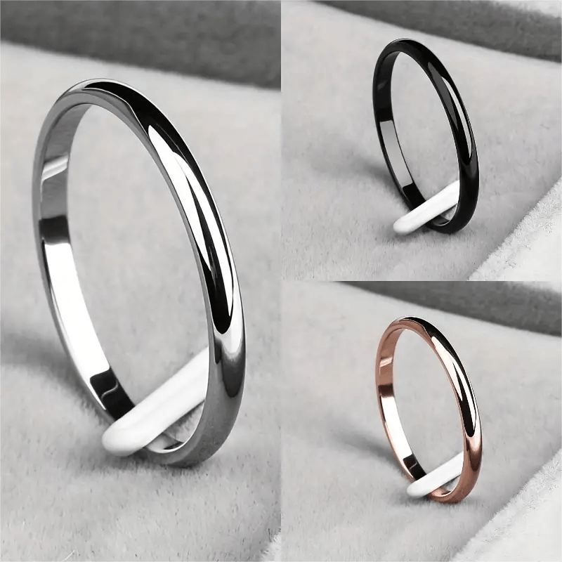 Luxury High Quality Black Titanium Steel Ring Fashion Simple - Temu