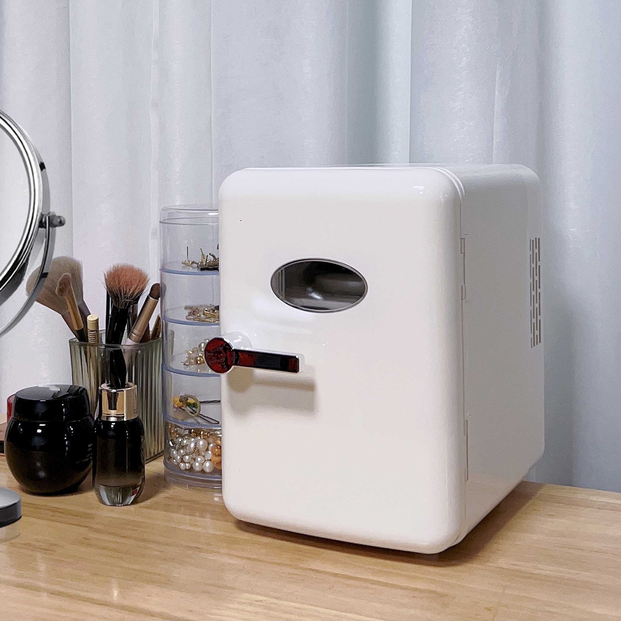  COLD Skincare Mini nevera – Pequeño refrigerador para  dormitorio y viajes, refrigerador cosmético duradero y ligero – Mini  refrigerador multifuncional para cuidado de la piel, maquillaje de belleza,  refrigerador compacto blanco