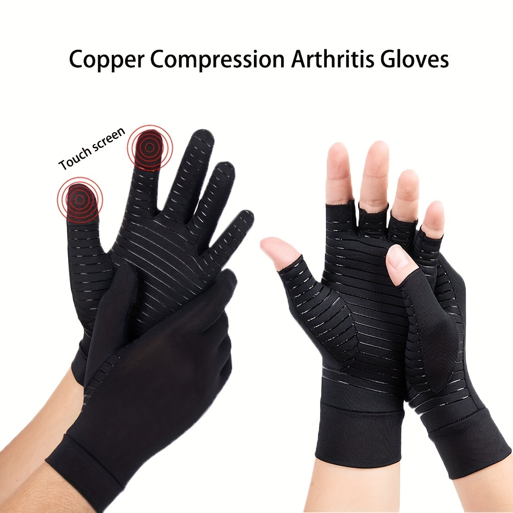 Copper Fiber Compression Gloves Fingerless Anti slip Gloves - Temu Canada