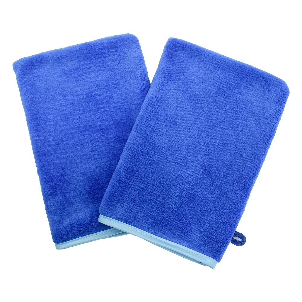Serviette en microfibre tissu démaquillant tissu de séchage pour le visage  serviette de lavage pour le visage ultra doux 30cm x 30cm paquet de 8 Bleu