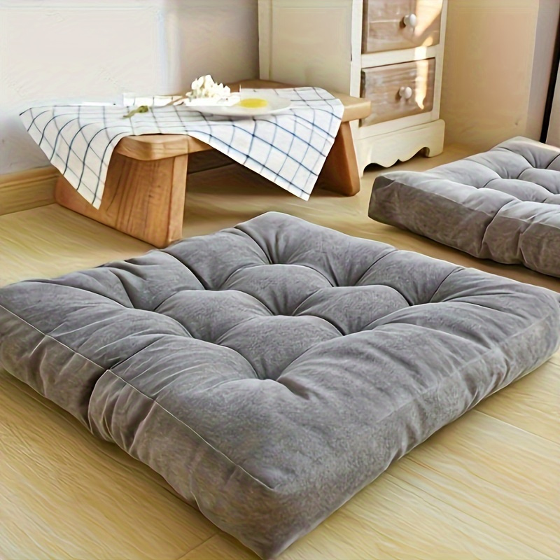 Modern Simple Square Tufted Chair Pad,Soft Thicken Tatami Seat Cushion  Comfy Floor Pillow with Corduroy Chair Cushion for Bay Window Balcony  Living