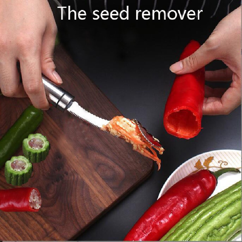 2in1 Pepper Chili Bell Corer Seed Remover Green Pepper - Temu