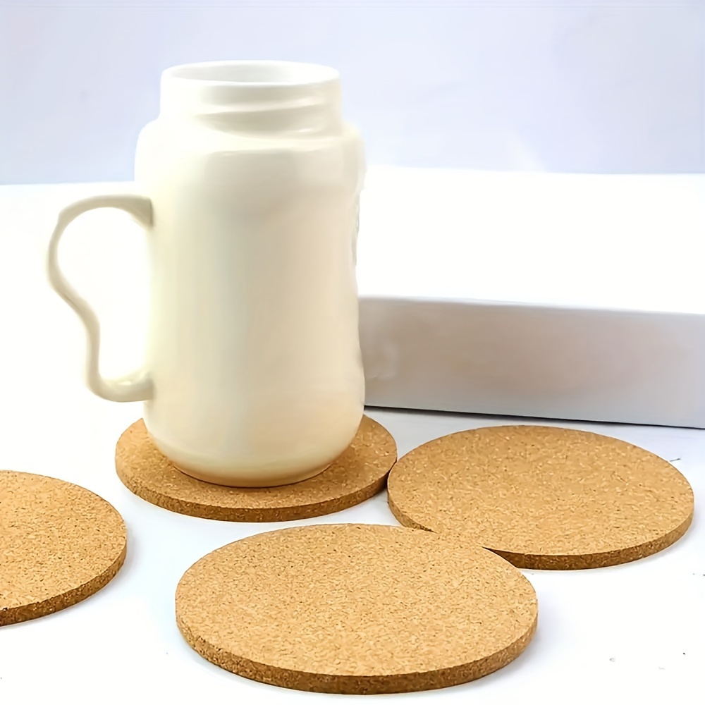 12PCS 3/8 Thick Cork Coasters for Drinks,Absorbent and Reusable Coaster  Set 100% Natural Cork 4 inch Flower Shape Farmhouse Rustic Wood Drink