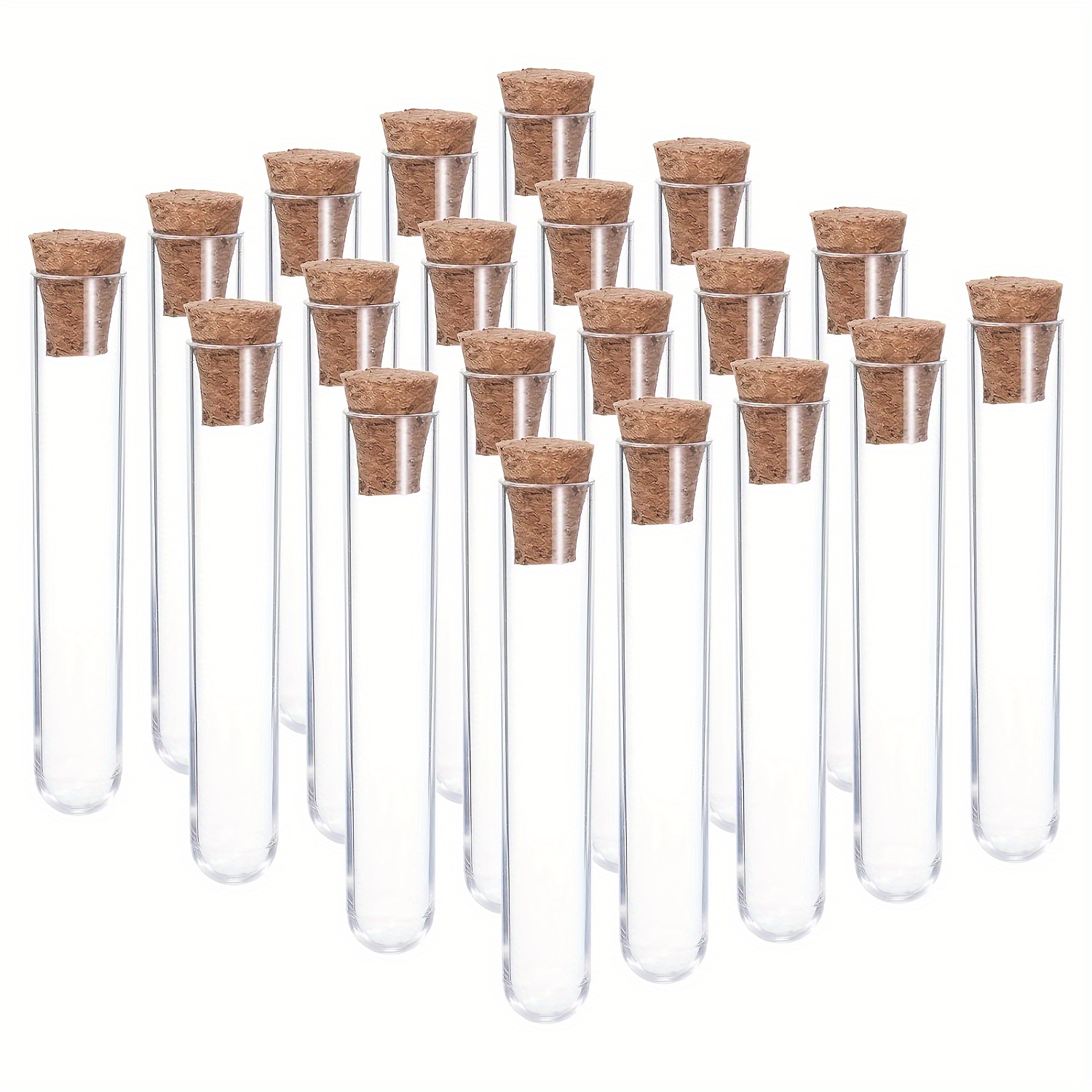 20pcs Storage Tubes with Caps Tubes with Lids Disposable Containers Clear  Container Liquid Test Tube Candy Containers Clear Test Tube Terrarium